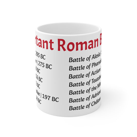 Roman History Mug with Battle Dates for History Enthusiasts