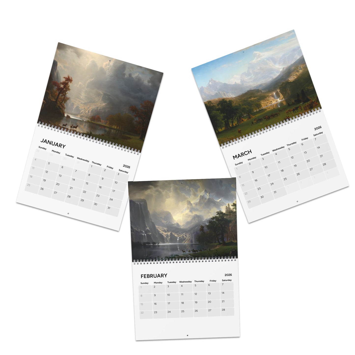 Albert Bierstadt 2026 Painting (Grid Style) Calendar