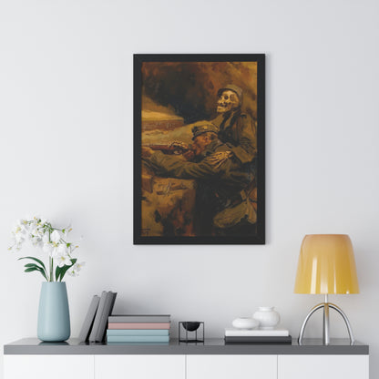 Death and the Soldier Framed Painting Poster