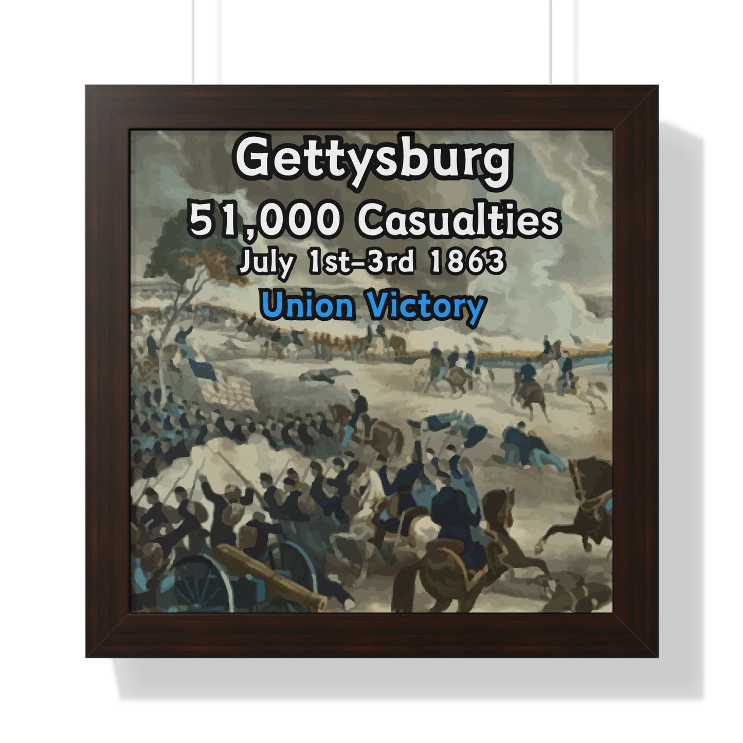 Gerahmtes Poster Historische Schlacht von Gettysburg