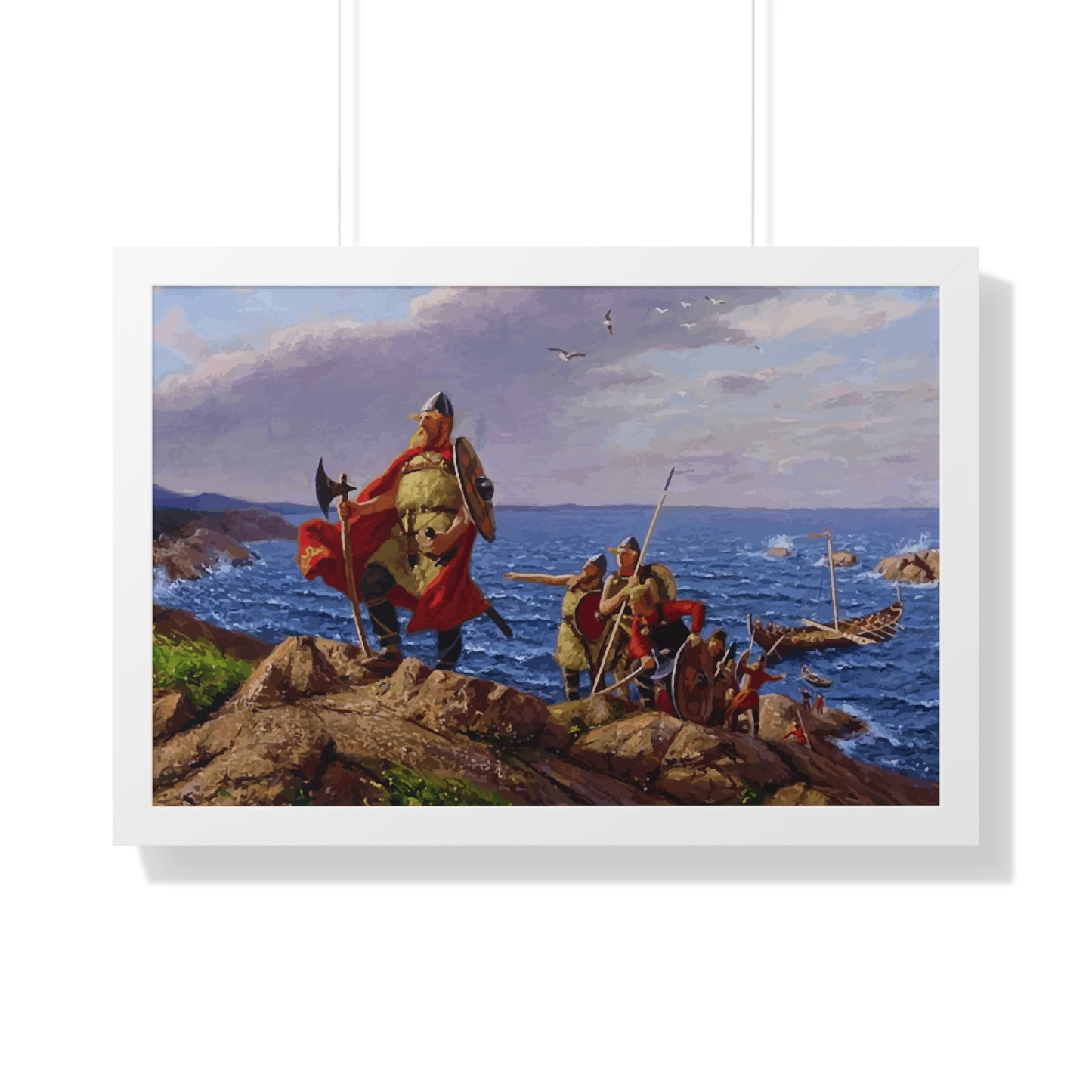 Leif Erikson Discovers America Framed Painting Poster