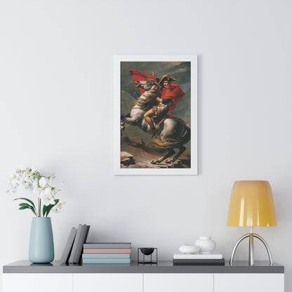 Historical Napoleon Bonaparte at the Great St. Bernard Mountain Alps Painting Poster