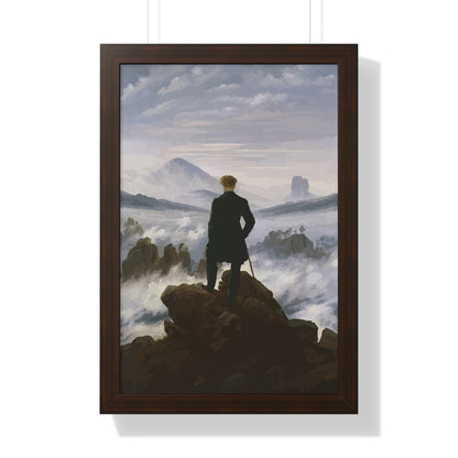 Historical Wanderer above the Fog Framed Painting Framed