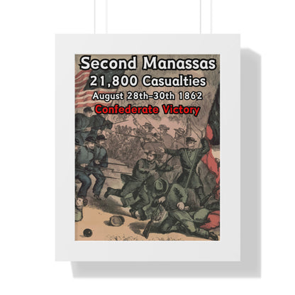 Historical Battle of Second Manassas Framed Poster