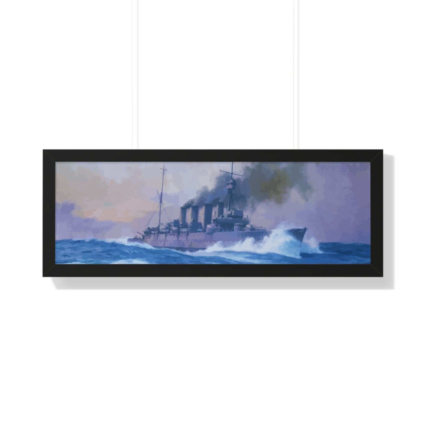 HMS Southampton at the Battle of Jutland Framed Painting Poster