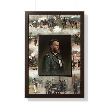 Historical Ulysses S. Grant from West Point to Appomattox Framed Painting Poster