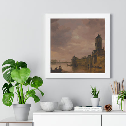 Castle by the Lake Framed Painting Poster