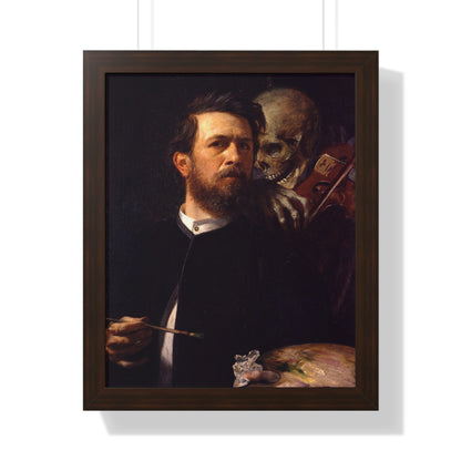 Self-Portrait with Death Playing the Fiddle Painting Poster