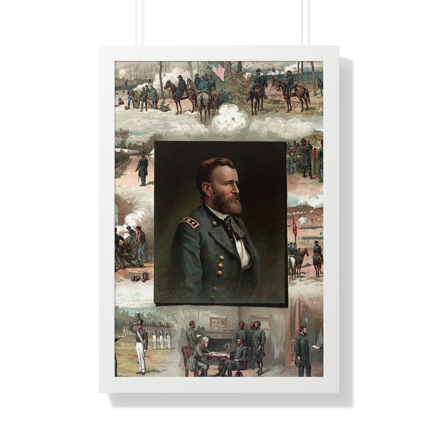 Historical Ulysses S. Grant from West Point to Appomattox Framed Painting Poster