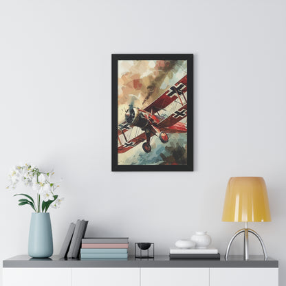 Gerahmtes Poster Red Baron Flugzeug