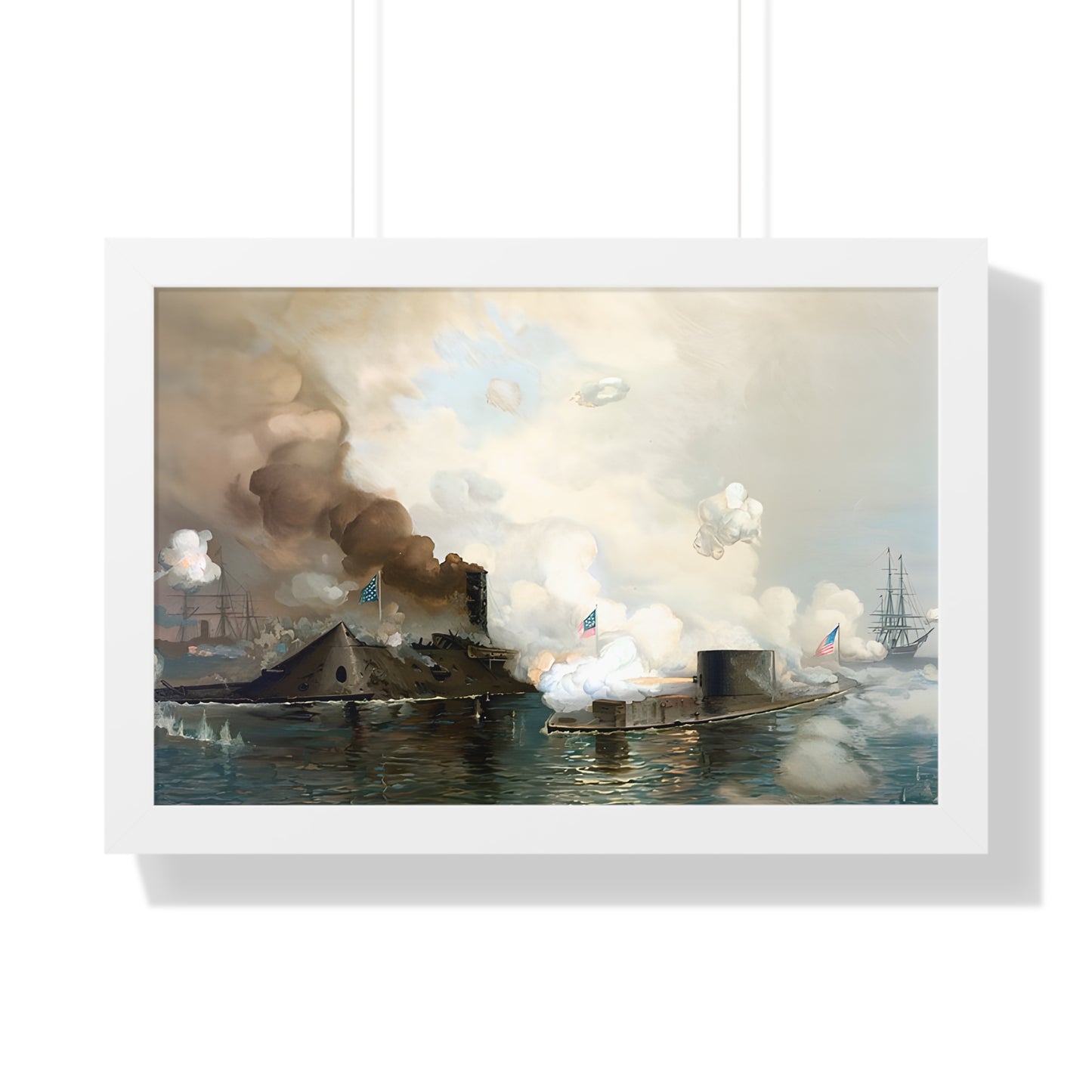 CSS Virginia vs USS Monitor | Civil War Ironclad Battle Poster