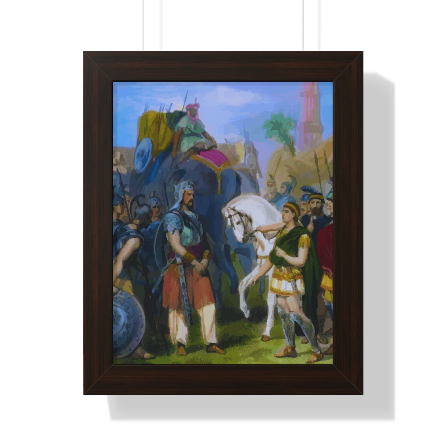 King Porus Surrender to Alexander the Great Framed Painting Poster