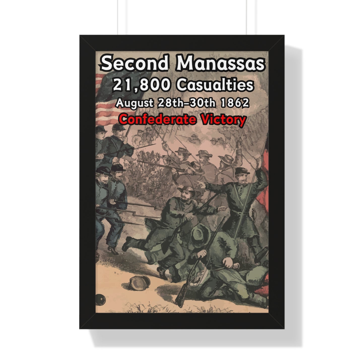 Historical Battle of Second Manassas Framed Poster