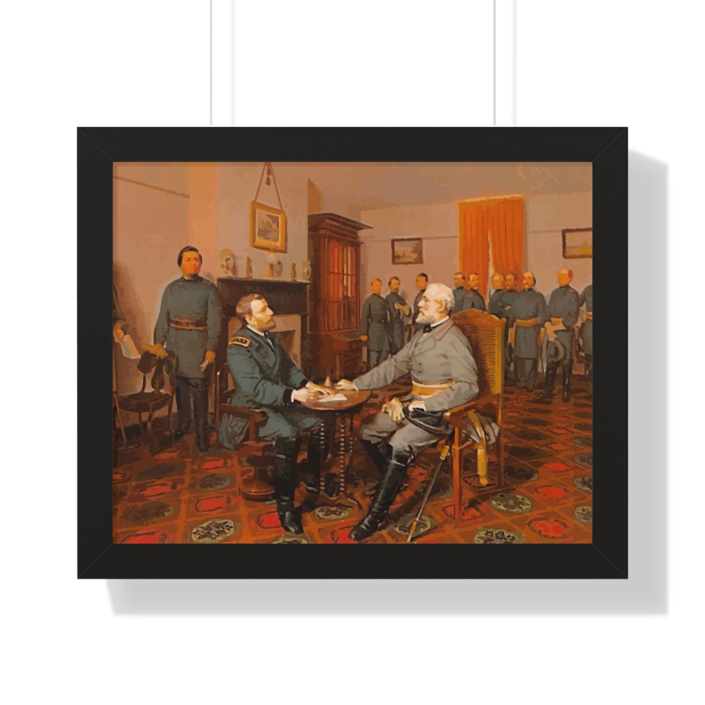 Robert E. Lee's Surrender at Appomattox Framed Painting Poster