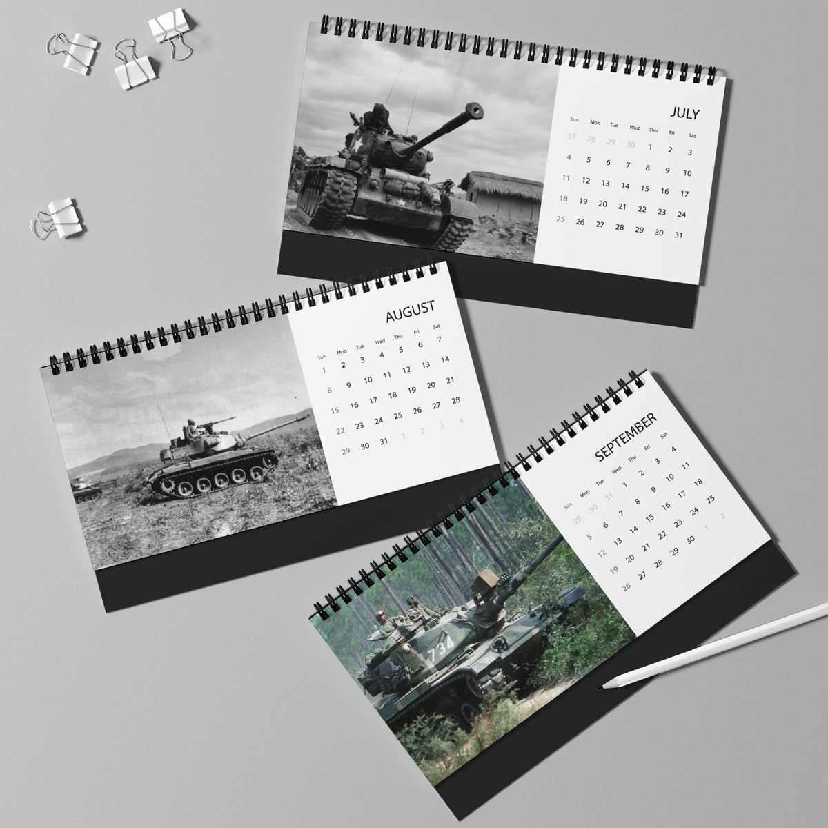 Tanks Throughout History 2027 Desktop Calendar