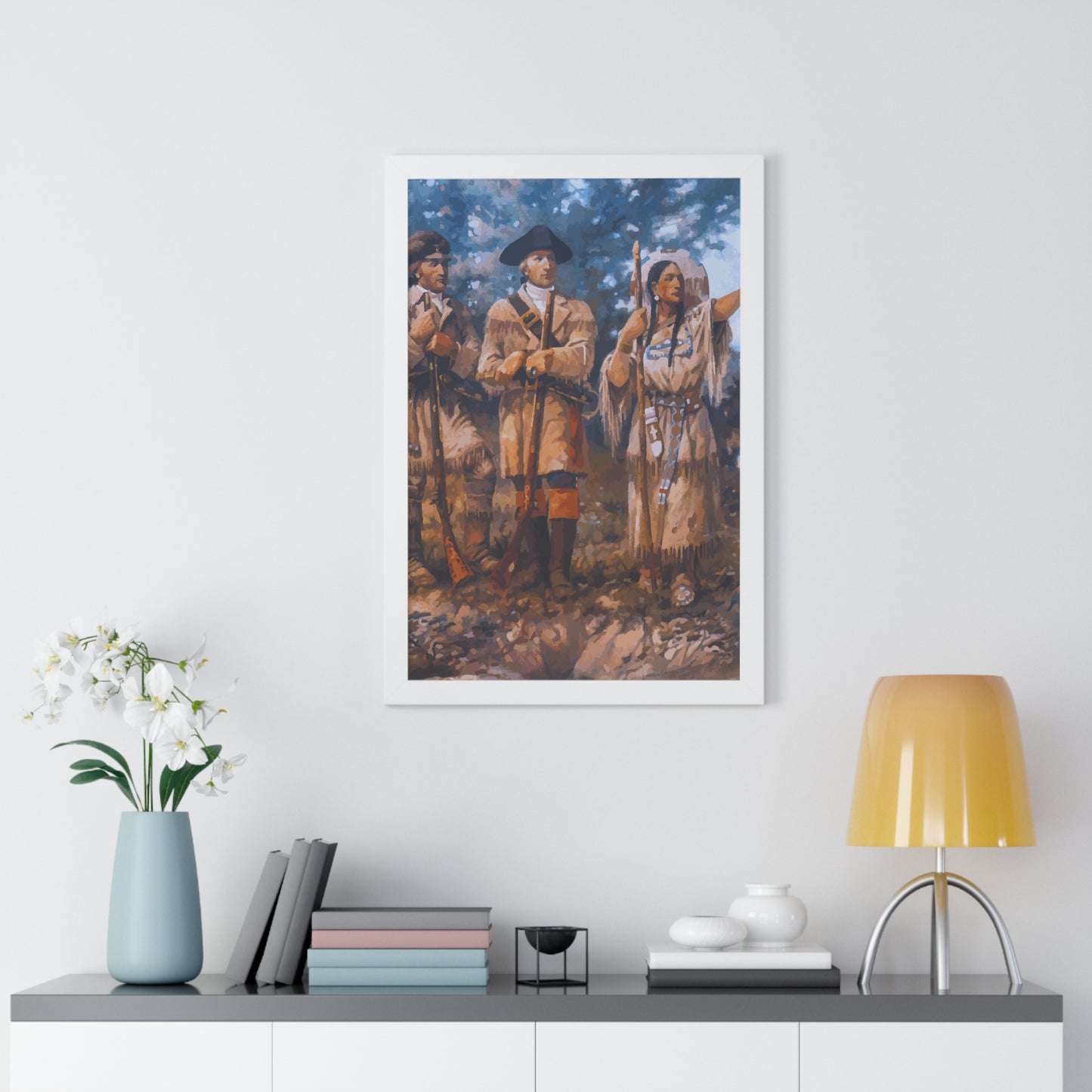 Meriwether Lewis, William Clark, and Sacagawea Framed Painting Poster