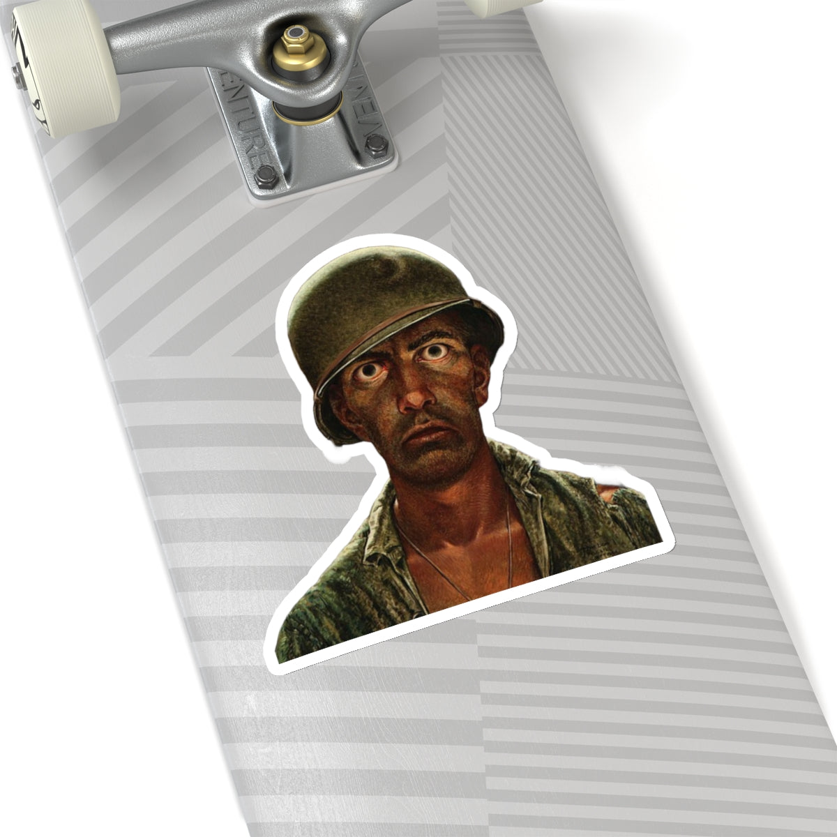 Thousand Yard Stare Cartoon Soldier Sticker