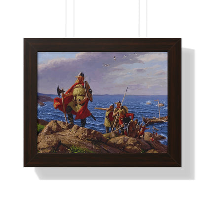 Leif Erikson Discovers America Framed Painting Poster