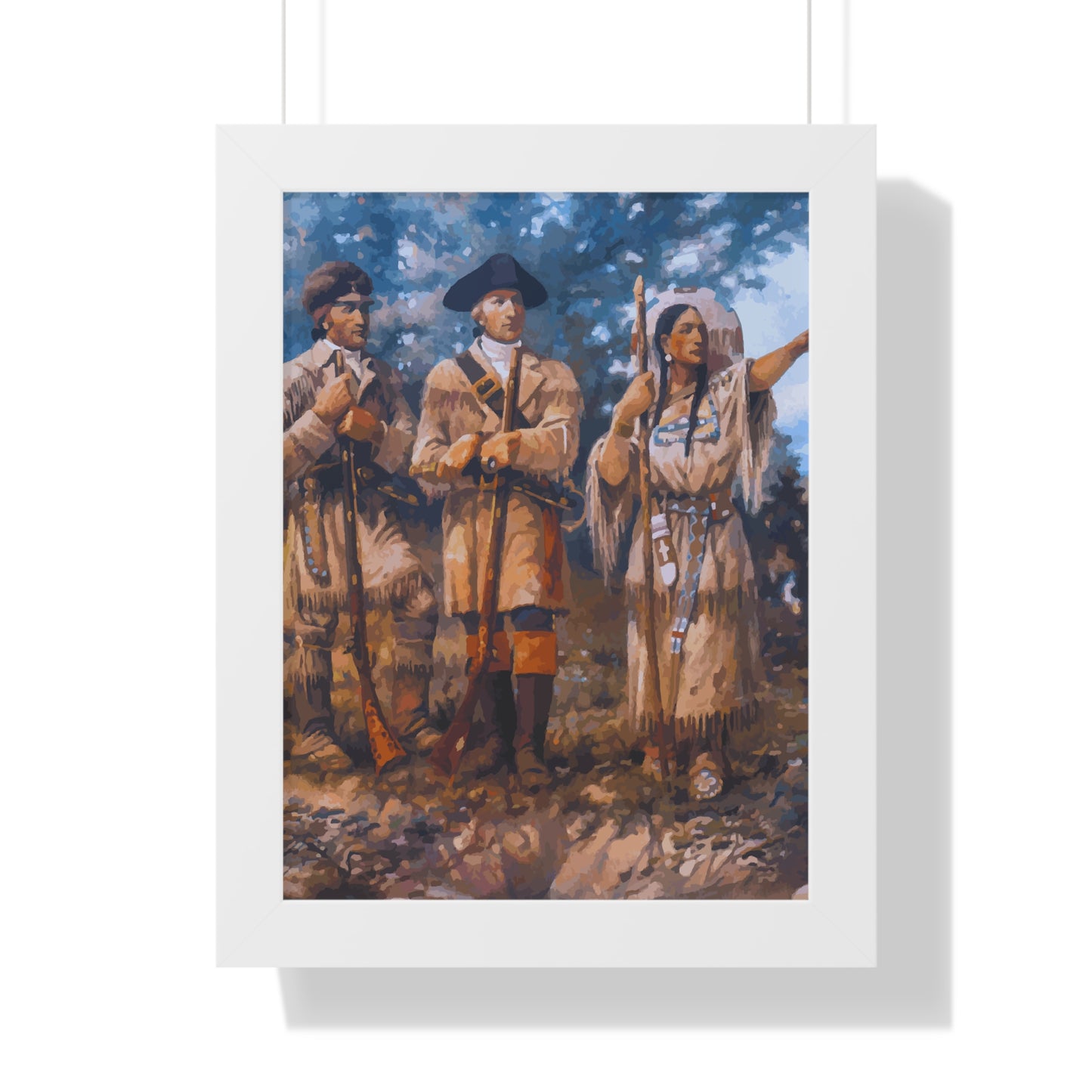 Meriwether Lewis, William Clark, and Sacagawea Framed Painting Poster