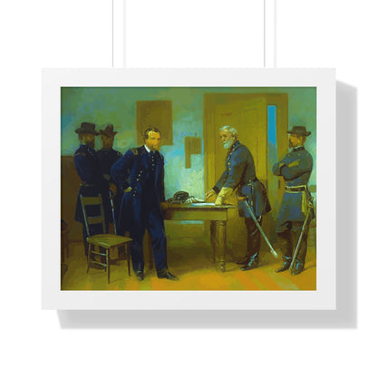 Robert E. Lee Surrenders at Appomattox to General Grant Framed Painting Poster