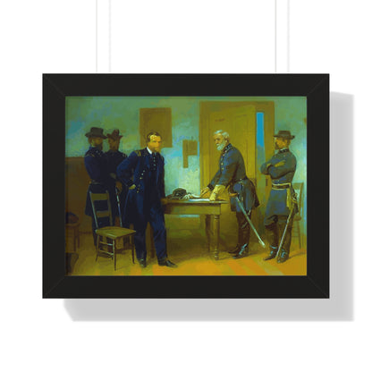 Robert E. Lee Surrenders at Appomattox to General Grant Framed Painting Poster