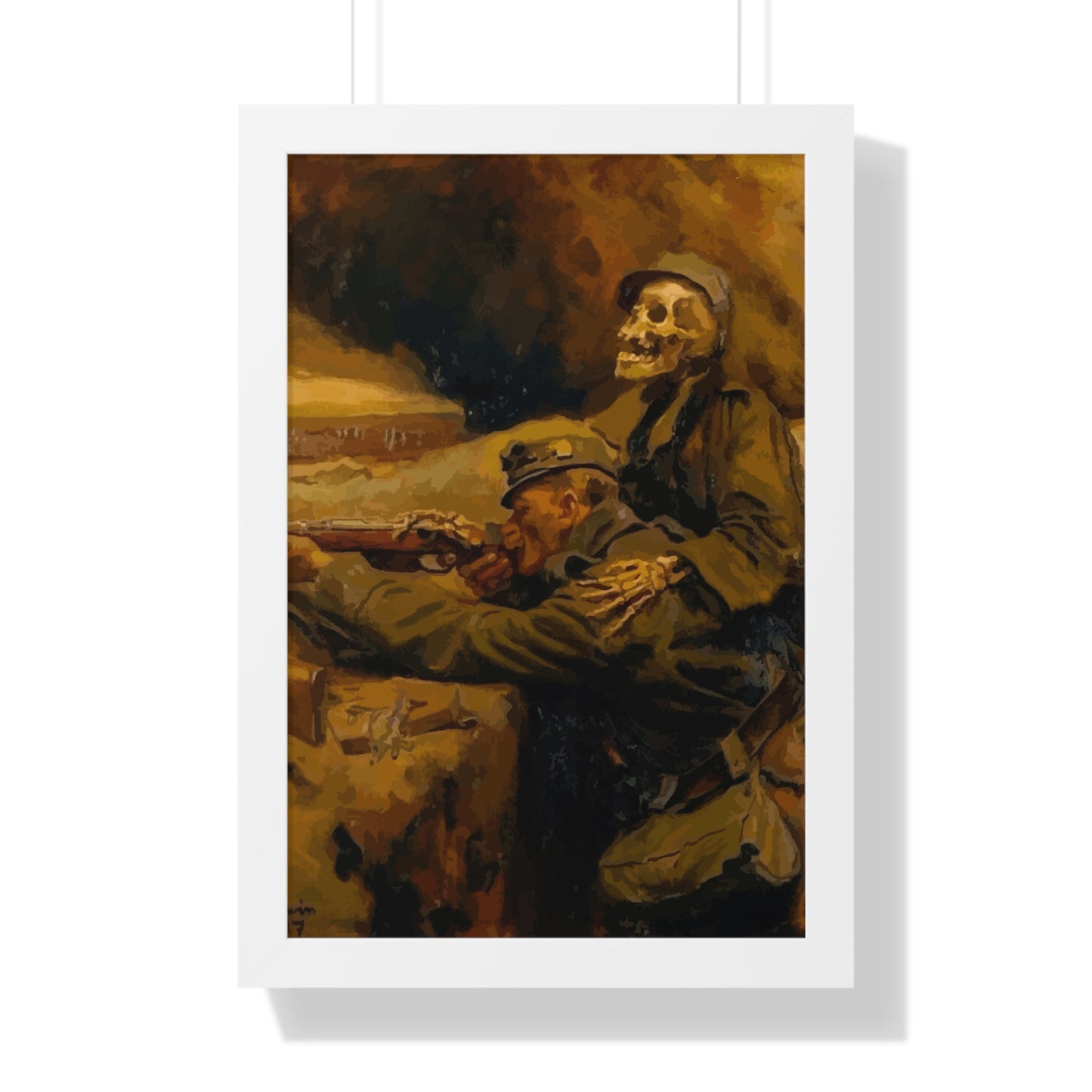 Death and the Soldier Framed Painting Poster