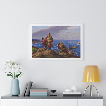 Leif Erikson Discovers America Framed Painting Poster