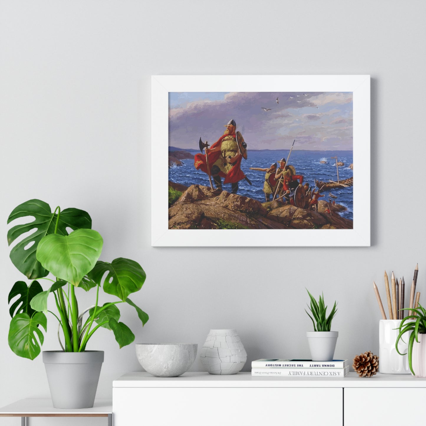 Leif Erikson Discovers America Framed Painting Poster