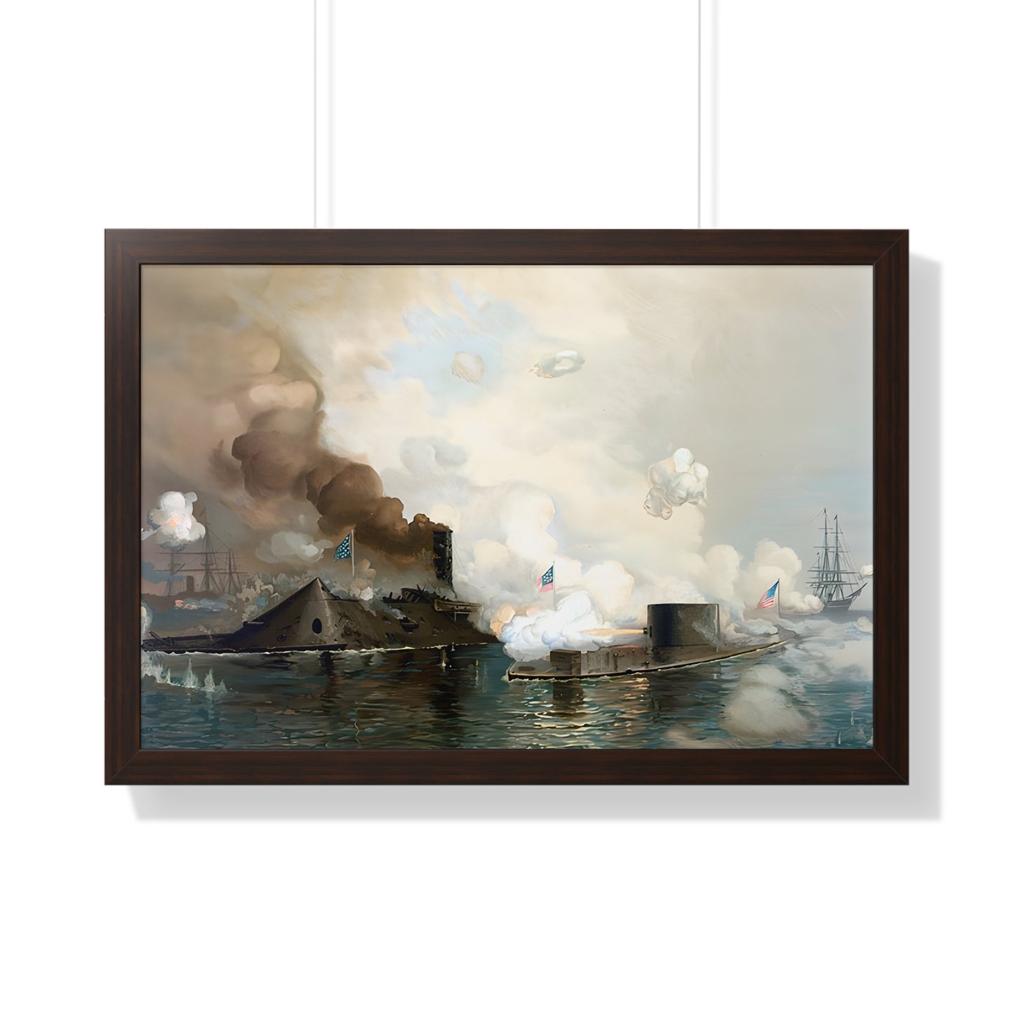 CSS Virginia vs USS Monitor | Civil War Ironclad Battle Poster
