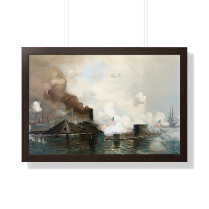 CSS Virginia vs USS Monitor | Civil War Ironclad Battle Poster