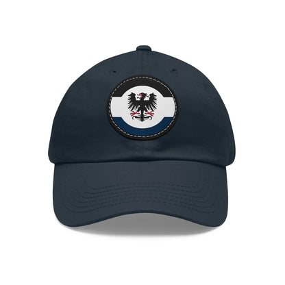 Prussian Blue Flag on a Leather Patch Hat