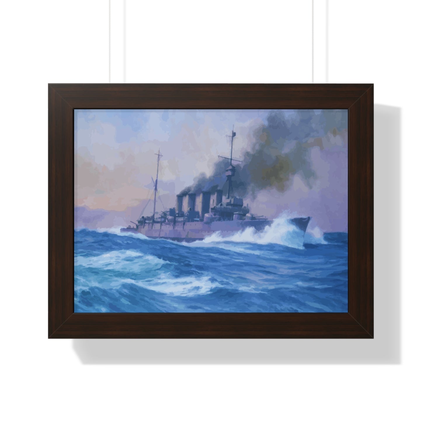 HMS Southampton at the Battle of Jutland Framed Painting Poster