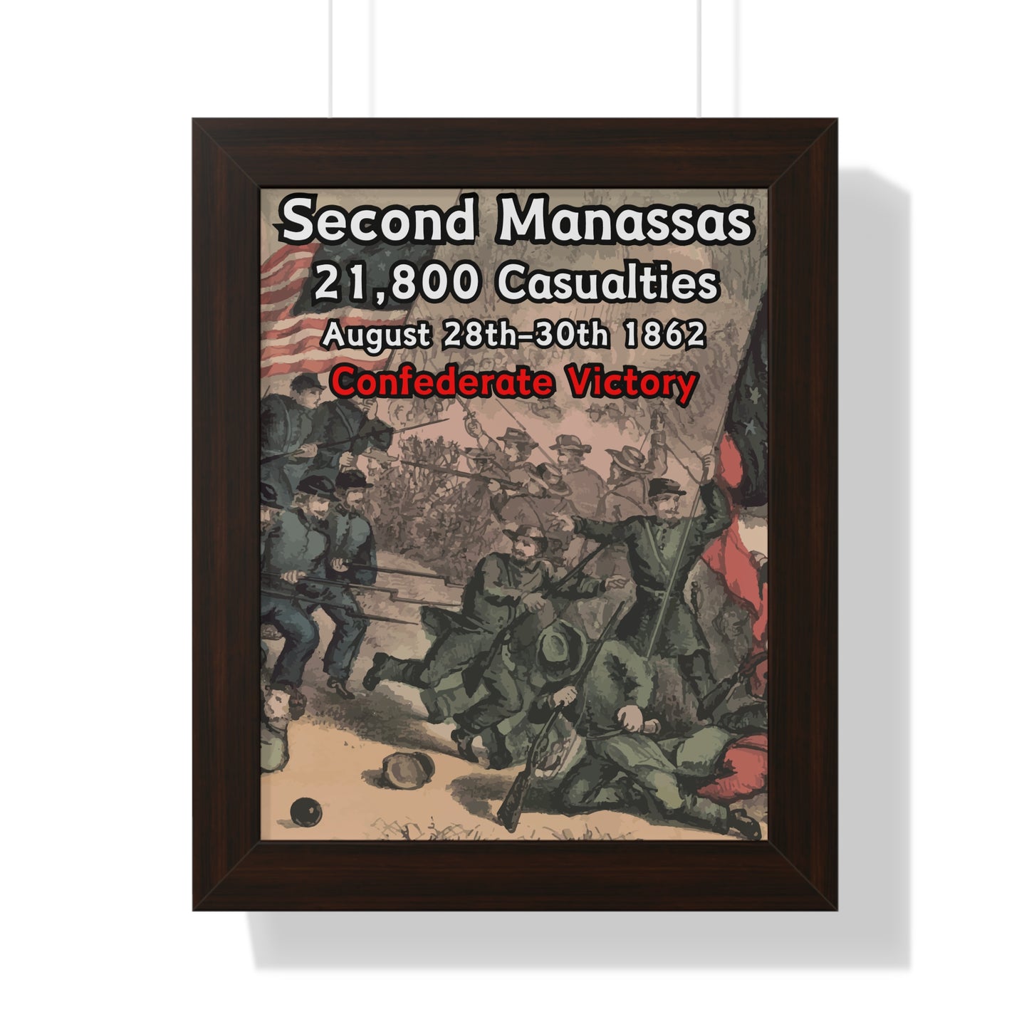 Historical Battle of Second Manassas Framed Poster