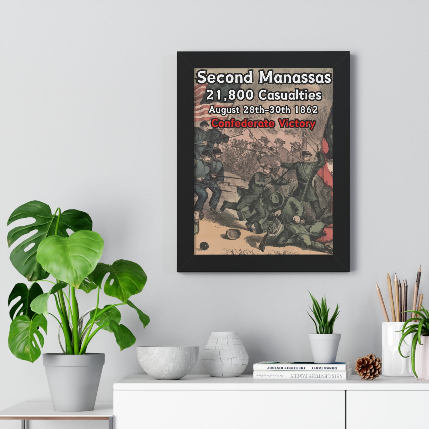 Historical Battle of Second Manassas Framed Poster