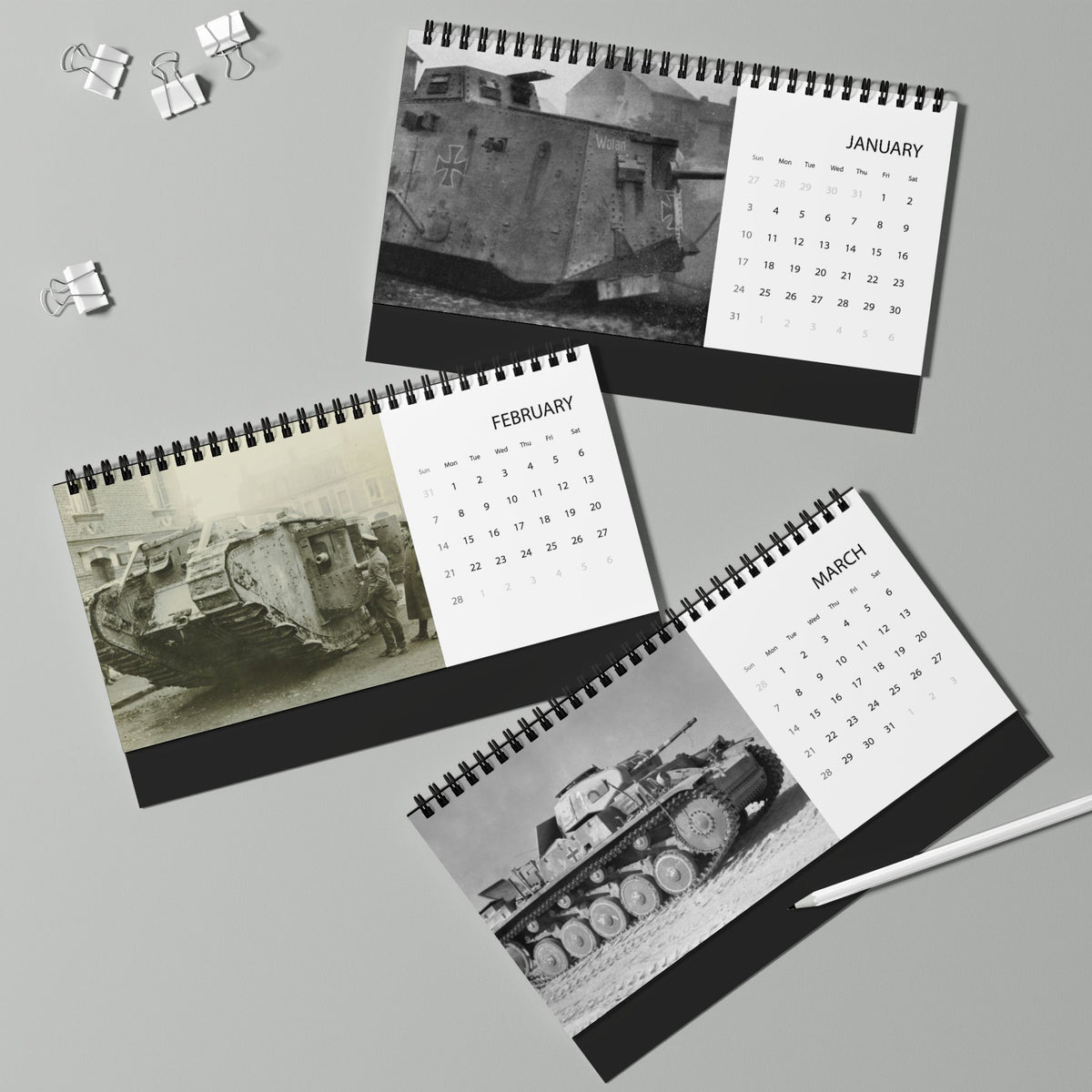Tanks Throughout History 2027 Desktop Calendar