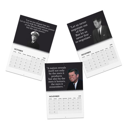 President John F. Kennedy Quote (Grid Style) 2026 Calendar