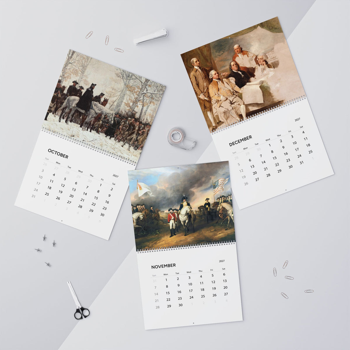 Historical Paintings Wall Calendar 2027 — American Revolution Art Calendar