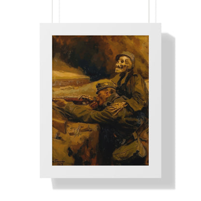 Death and the Soldier Framed Painting Poster