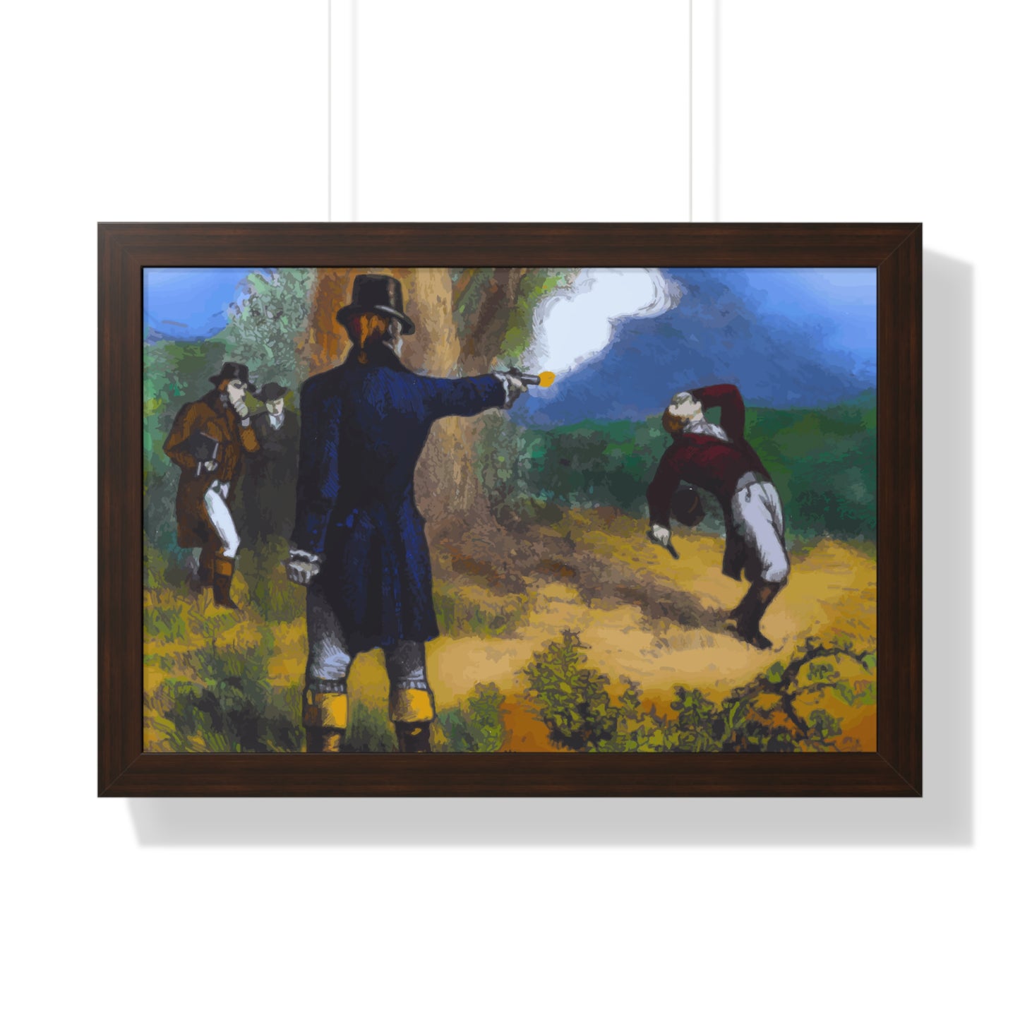 Alexander Hamilton Aaron Burr Duel Framed Painting Poster