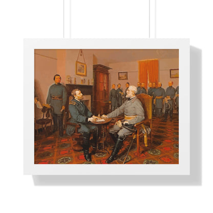 Robert E. Lee's Surrender at Appomattox Framed Painting Poster