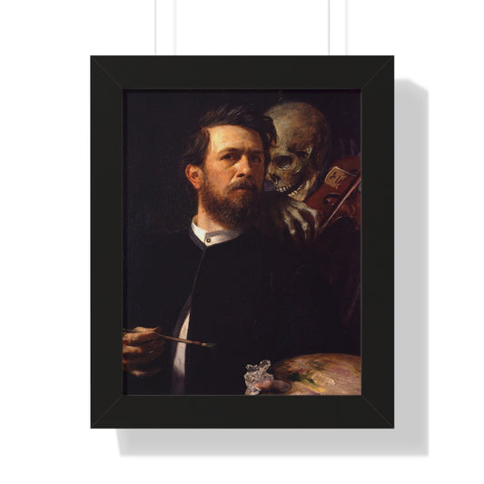 Self-Portrait with Death Playing the Fiddle Painting Poster