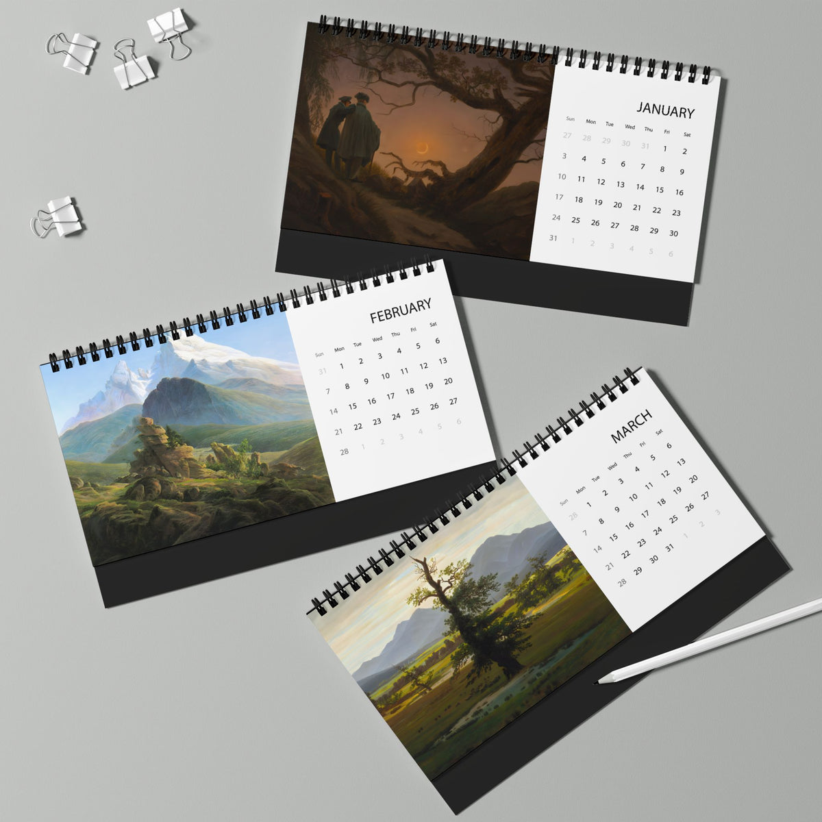 Caspar David Friedrich 2027 Desktop Calendar