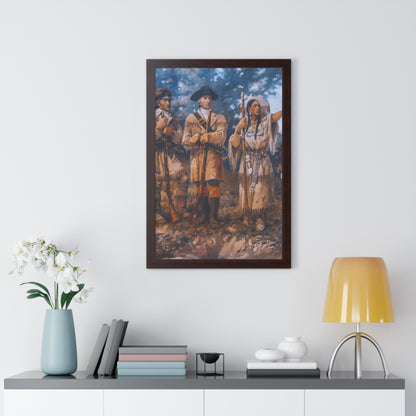 Meriwether Lewis, William Clark, and Sacagawea Framed Painting Poster