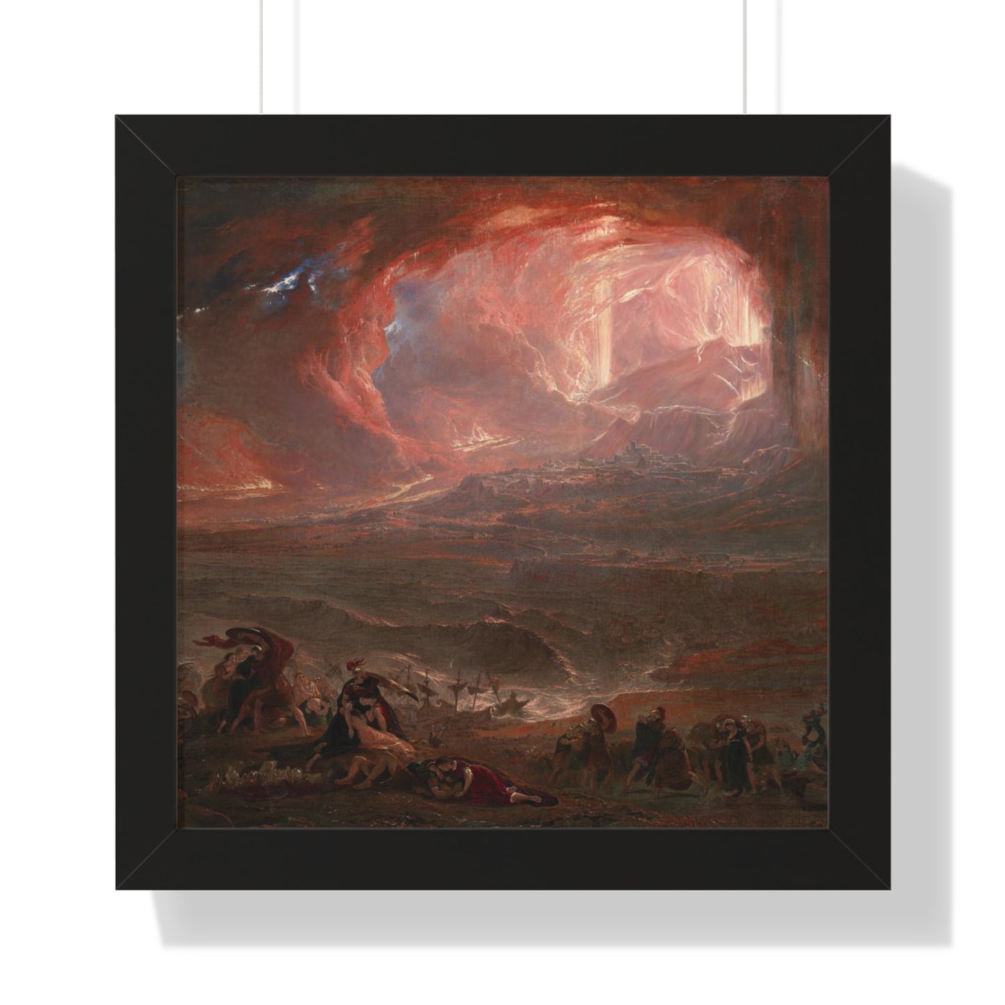 Historical Destruction of Pompeii and Herculaneum Framed Painting Poster