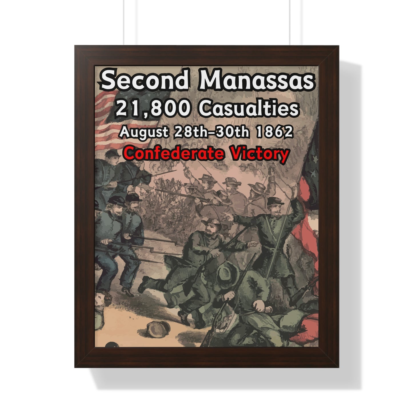 Historical Battle of Second Manassas Framed Poster