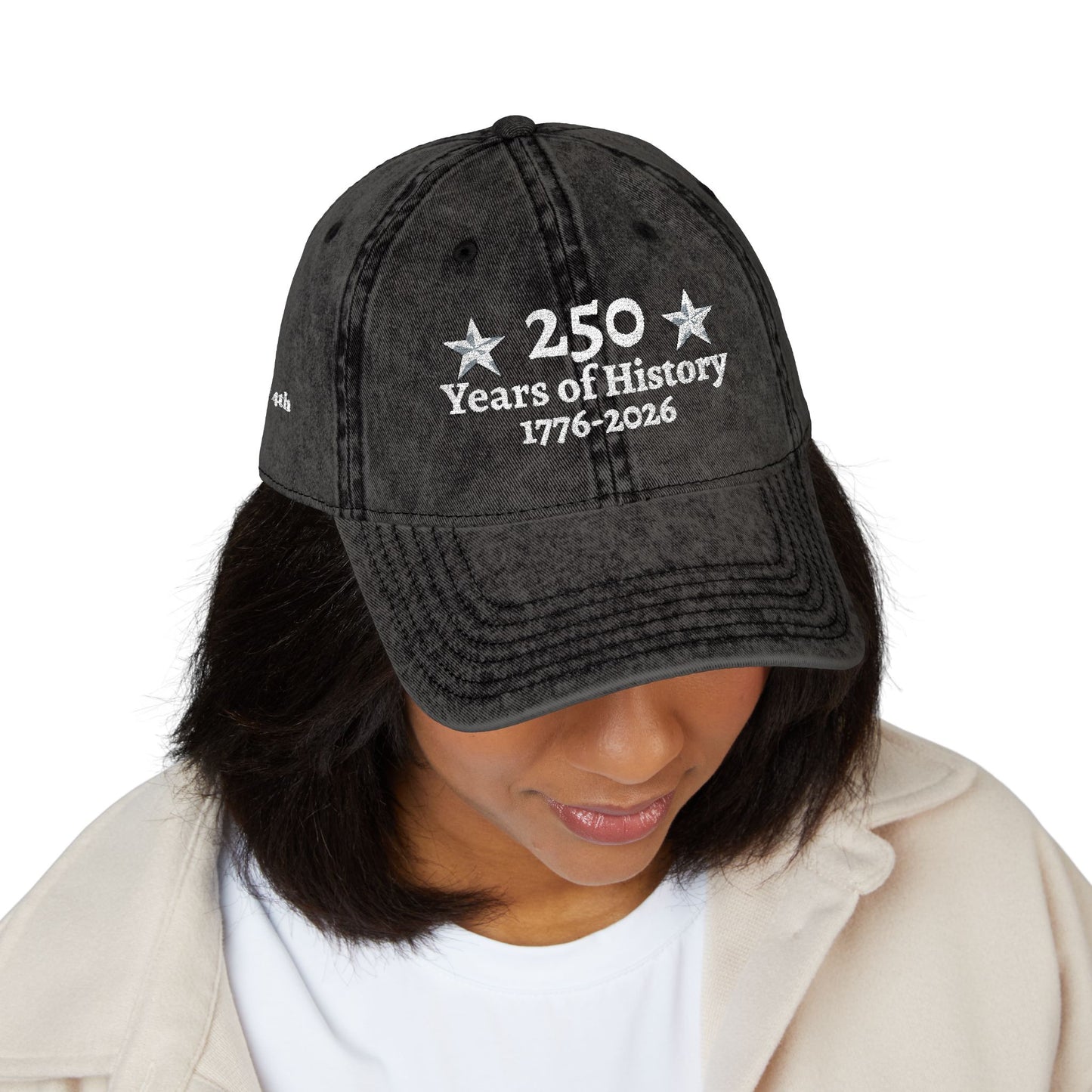 250 Years of History 1776-2026  Embroidered Vintage Hat