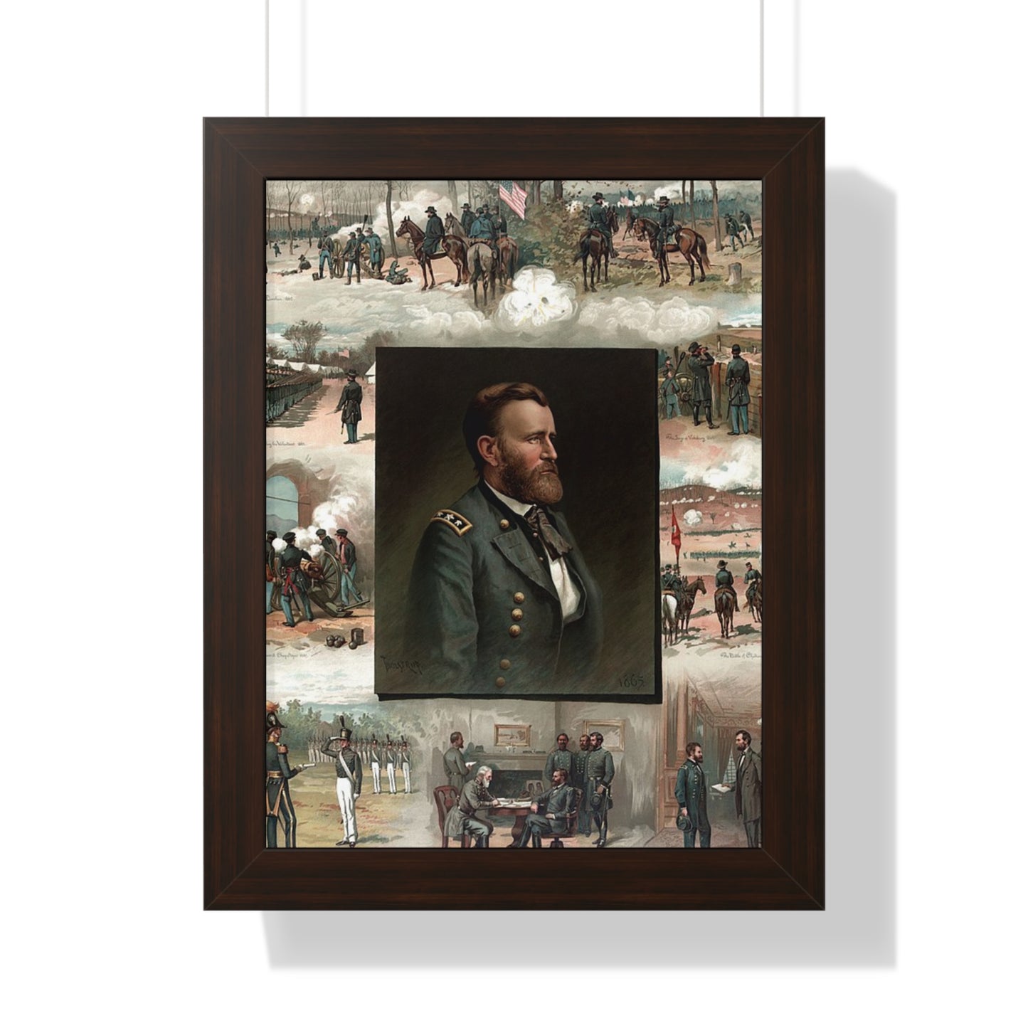 Historical Ulysses S. Grant from West Point to Appomattox Framed Painting Poster