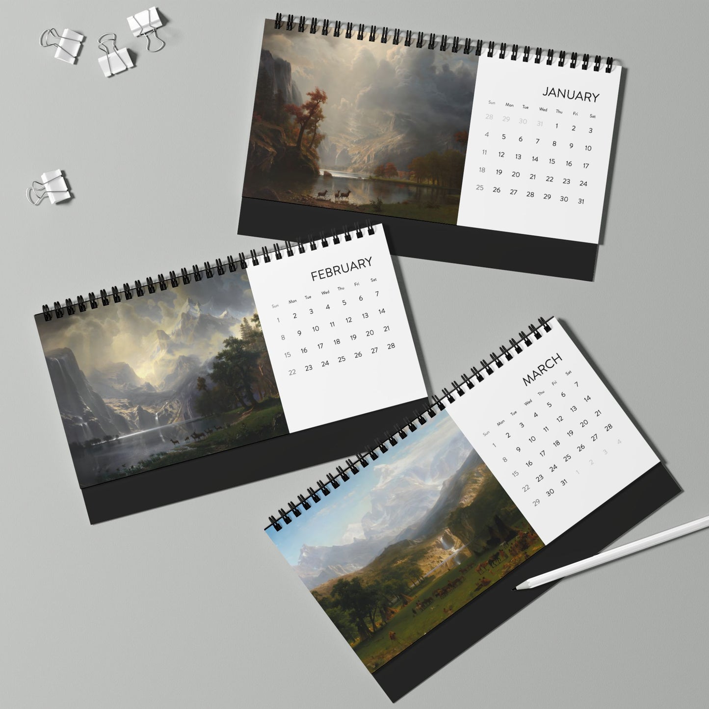 Albert Bierstadt 2026 Desktop Painting Calendar
