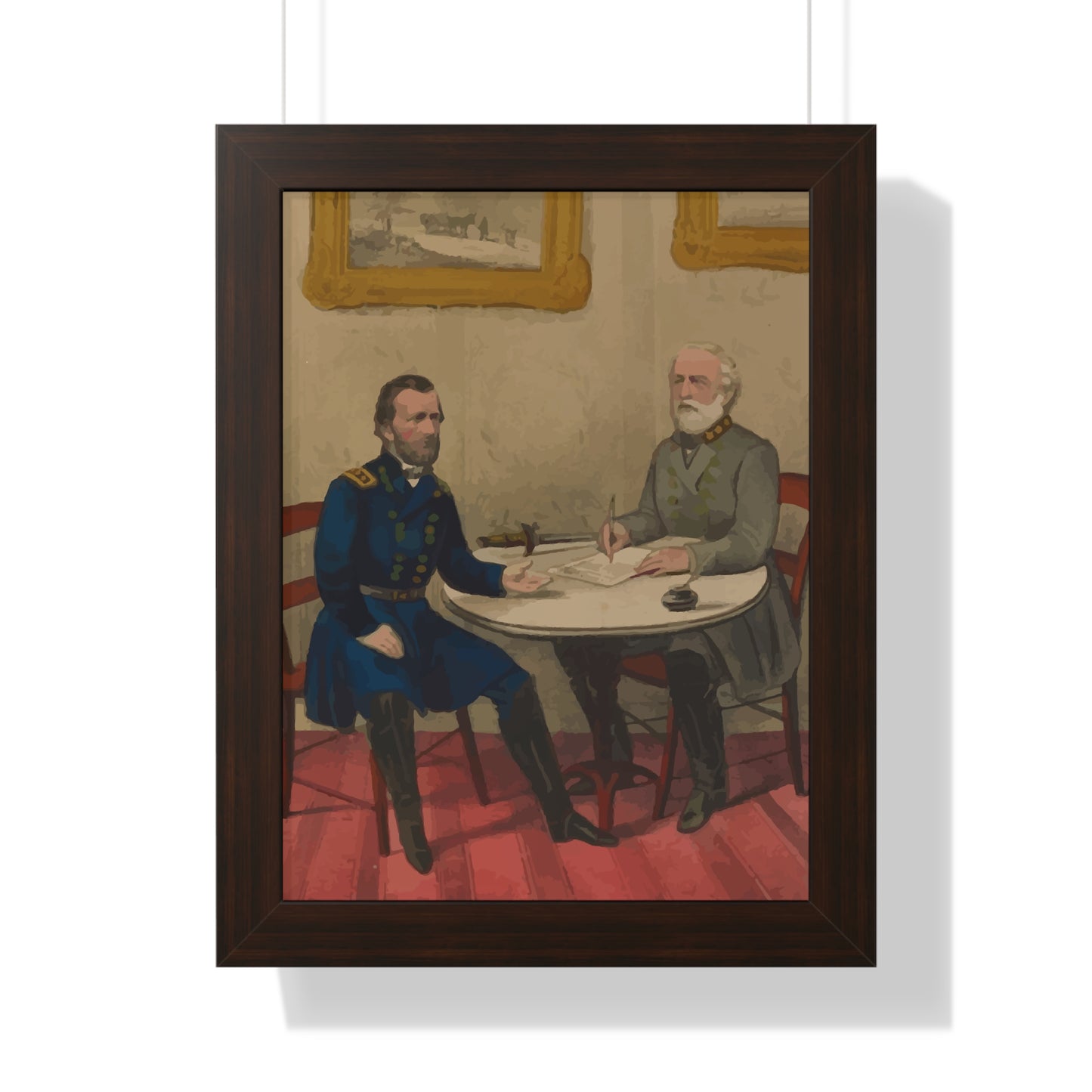 Robert E. Lee's Surrender at Appomattox Framed Painting Poster