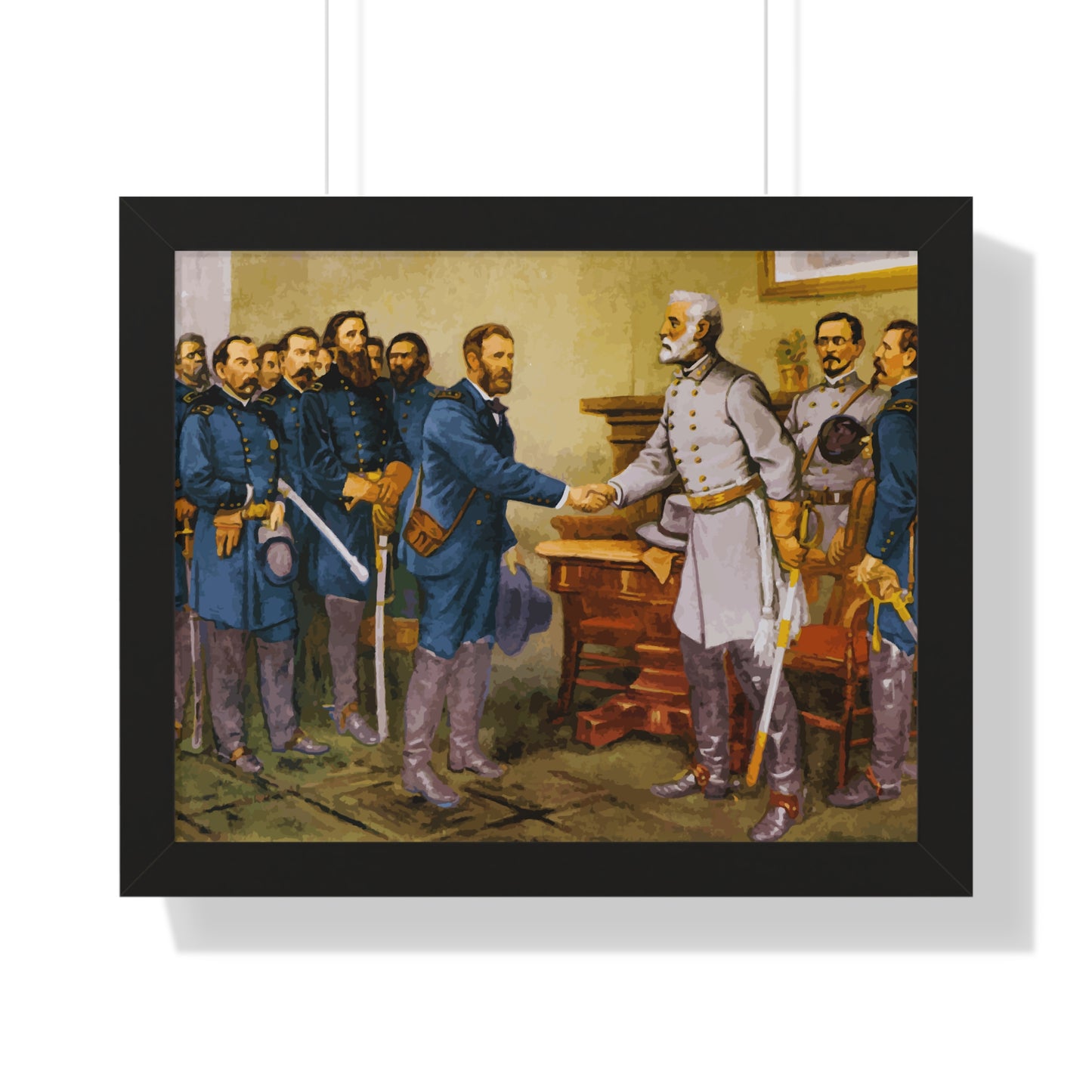 General Robert E. Lee surrenders at Appomattox Court House Framed Painting Poster